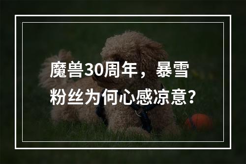 魔兽30周年，暴雪粉丝为何心感凉意？