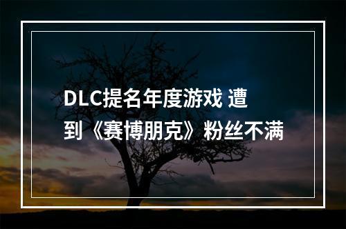 DLC提名年度游戏 遭到《赛博朋克》粉丝不满