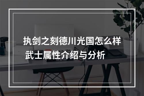 执剑之刻德川光国怎么样 武士属性介绍与分析