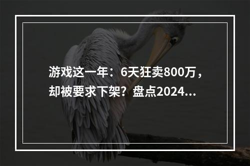 游戏这一年：6天狂卖800万，却被要求下架？盘点2024年上线的外服网游