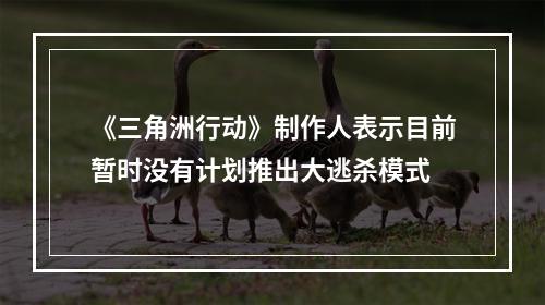 《三角洲行动》制作人表示目前暂时没有计划推出大逃杀模式