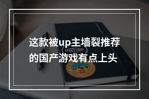 这款被up主墙裂推荐的国产游戏有点上头