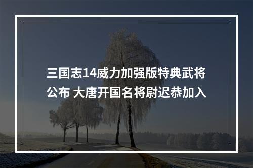 三国志14威力加强版特典武将公布 大唐开国名将尉迟恭加入