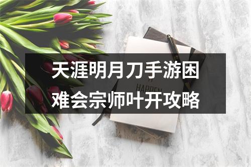 天涯明月刀手游困难会宗师叶开攻略