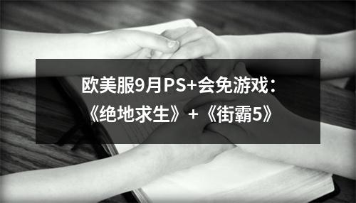 欧美服9月PS+会免游戏：《绝地求生》+《街霸5》