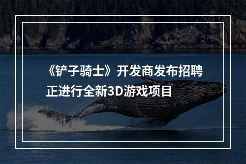 《铲子骑士》开发商发布招聘 正进行全新3D游戏项目