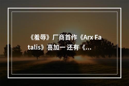 《羞辱》厂商首作《Arx Fatalis》喜加一 还有《羞辱2》画集等