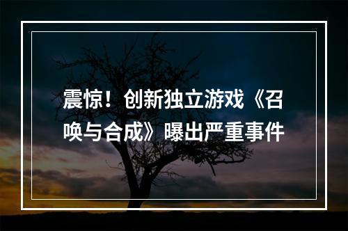 震惊！创新独立游戏《召唤与合成》曝出严重事件