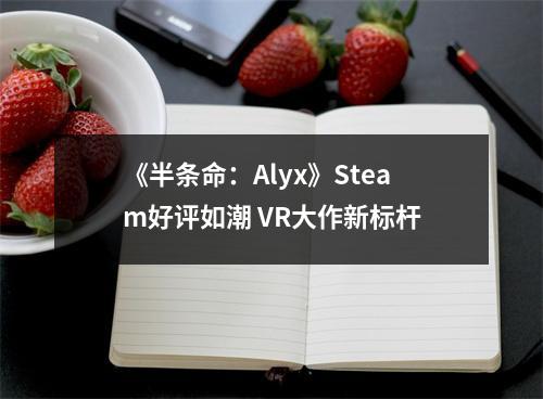 《半条命：Alyx》Steam好评如潮 VR大作新标杆