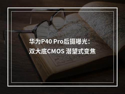 华为P40 Pro后摄曝光：双大底CMOS 潜望式变焦