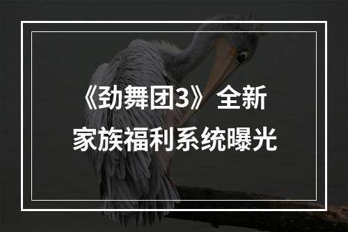 《劲舞团3》全新家族福利系统曝光