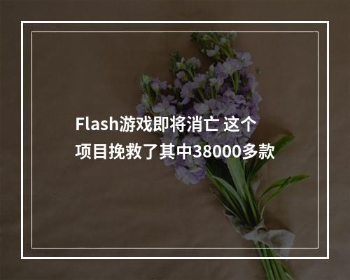 Flash游戏即将消亡 这个项目挽救了其中38000多款