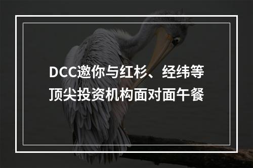 DCC邀你与红杉、经纬等顶尖投资机构面对面午餐