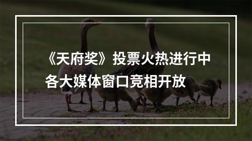 《天府奖》投票火热进行中 各大媒体窗口竞相开放