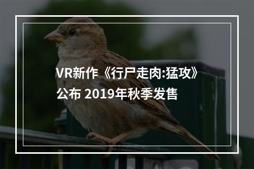 VR新作《行尸走肉:猛攻》公布 2019年秋季发售