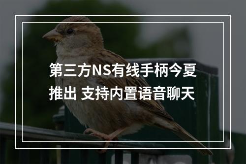 第三方NS有线手柄今夏推出 支持内置语音聊天