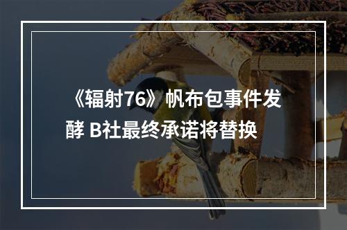 《辐射76》帆布包事件发酵 B社最终承诺将替换