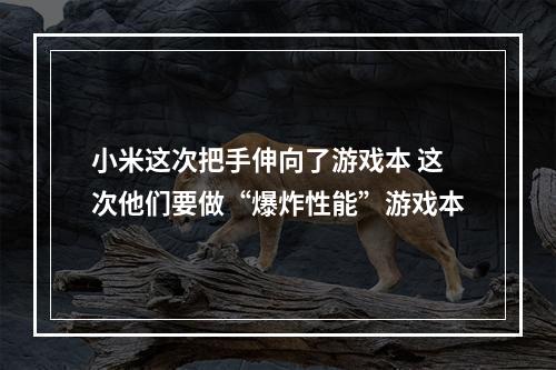 小米这次把手伸向了游戏本 这次他们要做“爆炸性能”游戏本