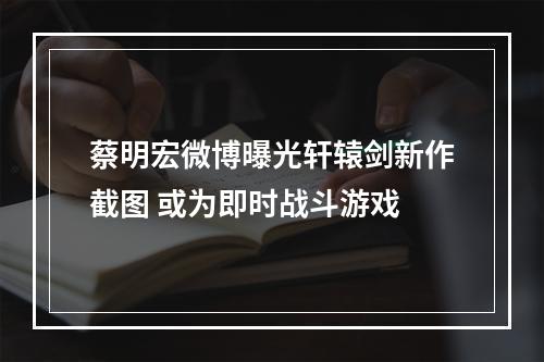 蔡明宏微博曝光轩辕剑新作截图 或为即时战斗游戏