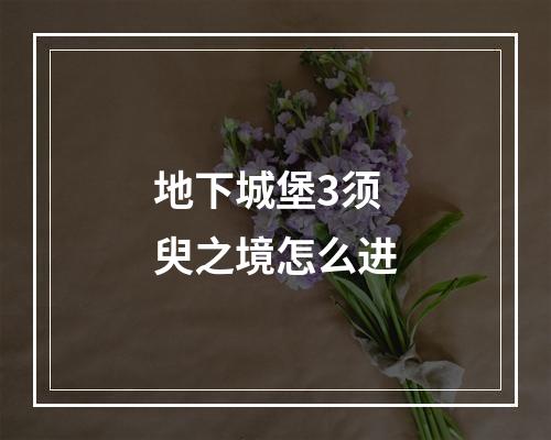 地下城堡3须臾之境怎么进