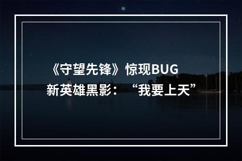 《守望先锋》惊现BUG 新英雄黑影：“我要上天”