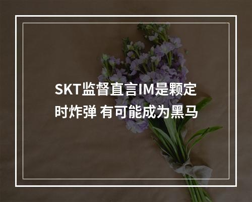 SKT监督直言IM是颗定时炸弹 有可能成为黑马