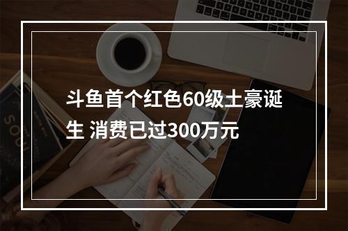 斗鱼首个红色60级土豪诞生 消费已过300万元