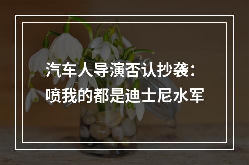 汽车人导演否认抄袭：喷我的都是迪士尼水军