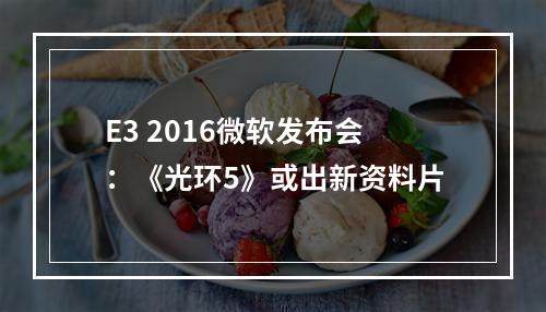 E3 2016微软发布会：《光环5》或出新资料片