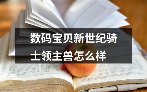 数码宝贝新世纪骑士领主兽怎么样