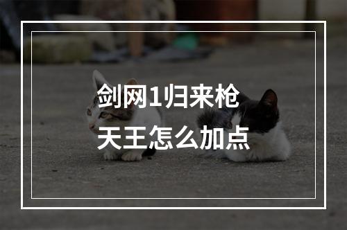 剑网1归来枪天王怎么加点