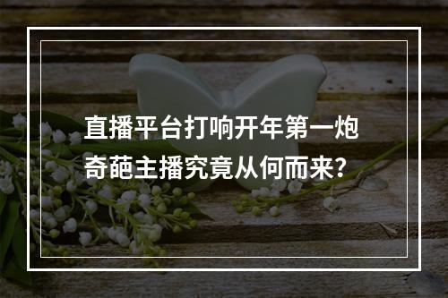 直播平台打响开年第一炮 奇葩主播究竟从何而来？