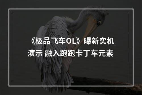 《极品飞车OL》曝新实机演示 融入跑跑卡丁车元素