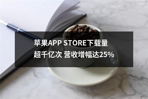 苹果APP STORE下载量超千亿次 营收增幅达25%