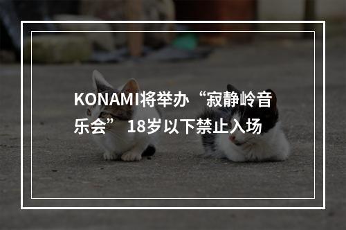 KONAMI将举办“寂静岭音乐会” 18岁以下禁止入场