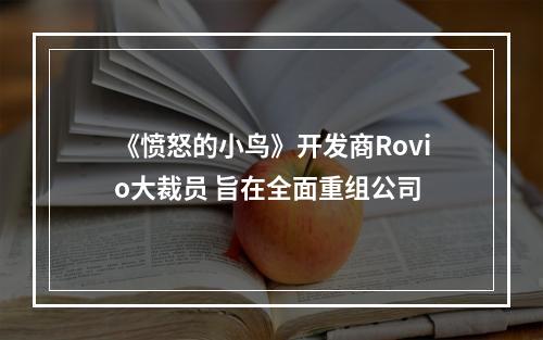 《愤怒的小鸟》开发商Rovio大裁员 旨在全面重组公司