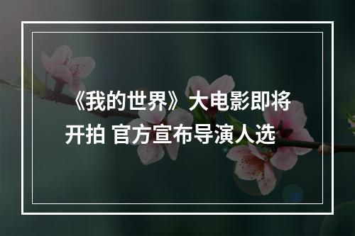 《我的世界》大电影即将开拍 官方宣布导演人选