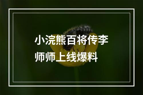 小浣熊百将传李师师上线爆料