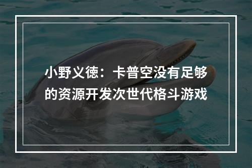 小野义徳：卡普空没有足够的资源开发次世代格斗游戏