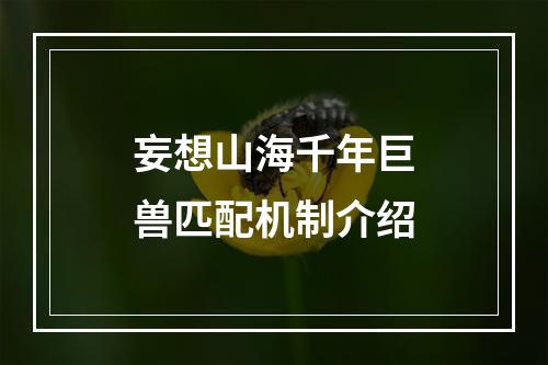 妄想山海千年巨兽匹配机制介绍