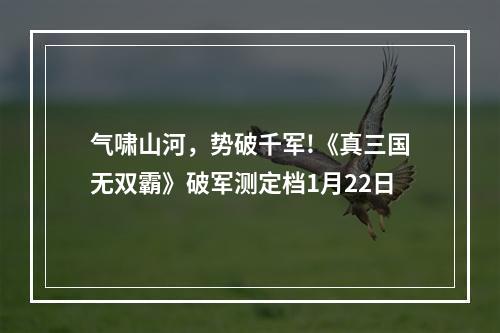 气啸山河，势破千军!《真三国无双霸》破军测定档1月22日