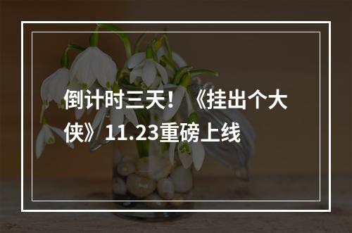 倒计时三天！《挂出个大侠》11.23重磅上线