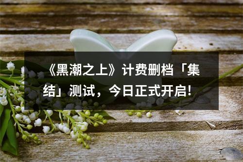 《黑潮之上》计费删档「集结」测试，今日正式开启!