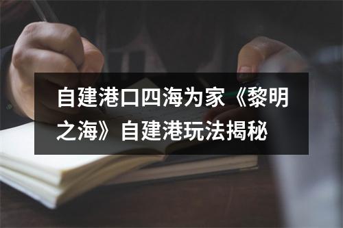 自建港口四海为家《黎明之海》自建港玩法揭秘