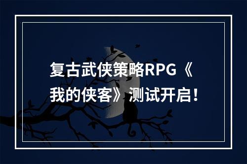 复古武侠策略RPG《我的侠客》测试开启！