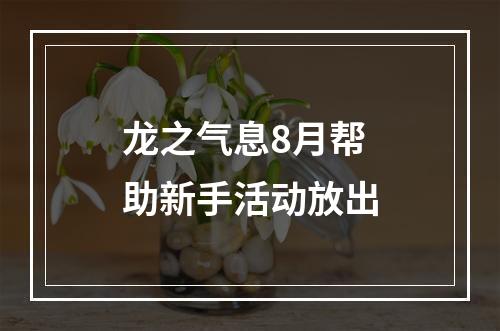 龙之气息8月帮助新手活动放出