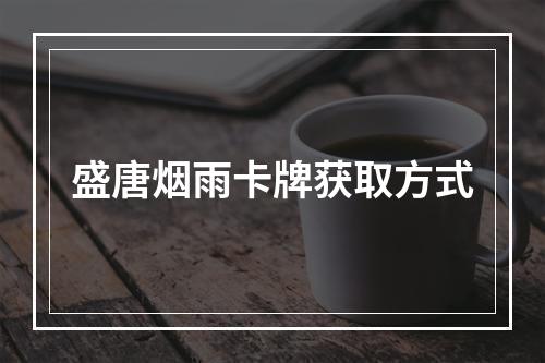 盛唐烟雨卡牌获取方式