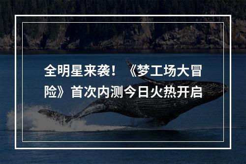 全明星来袭！《梦工场大冒险》首次内测今日火热开启