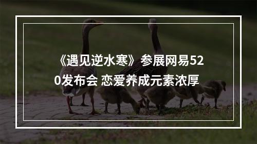 《遇见逆水寒》参展网易520发布会 恋爱养成元素浓厚