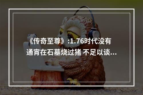 《传奇至尊》:1.76时代没有通宵在石墓烧过猪 不足以谈传奇